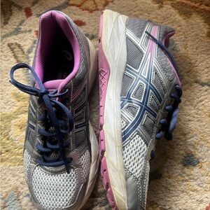 Asics Gray, Pink and Navy Women's Athletic Running Shoes